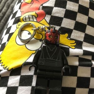 LEGO Black Minifigure Keychain with Silver Ring